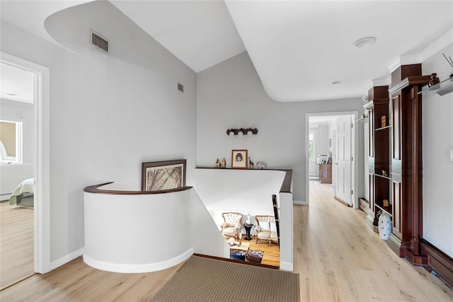 10 Faulkner Ln, Dix Hills, NY 11746 - hallway with light wood finished floors and vaulted ceiling
