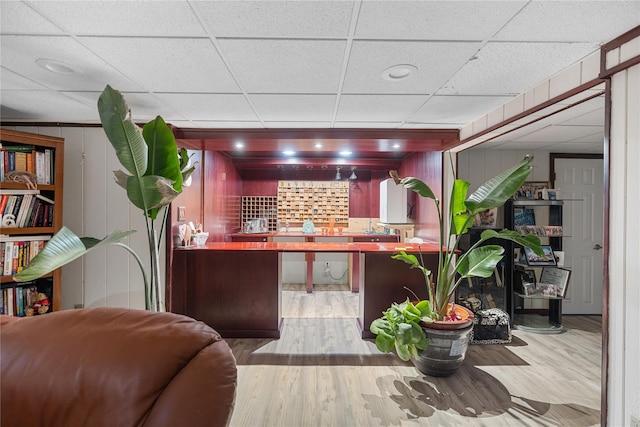 10 Faulkner Ln, Dix Hills, NY 11746 - bar area with a drop ceiling and wood finished floors