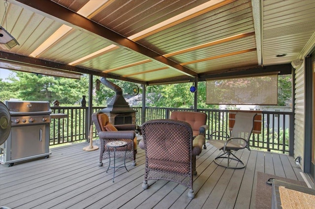 713 Thomas Ave, Baldwin, NY 11510 - wooden deck featuring grilling area
