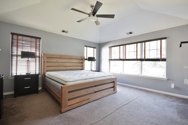 49 Cornwall Ln, Middletown, NY 10940 - bedroom with lofted ceiling, multiple windows, carpet flooring, and ceiling fan