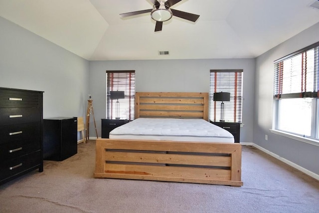 49 Cornwall Ln, Middletown, NY 10940 - bedroom with light colored carpet, lofted ceiling, and ceiling fan