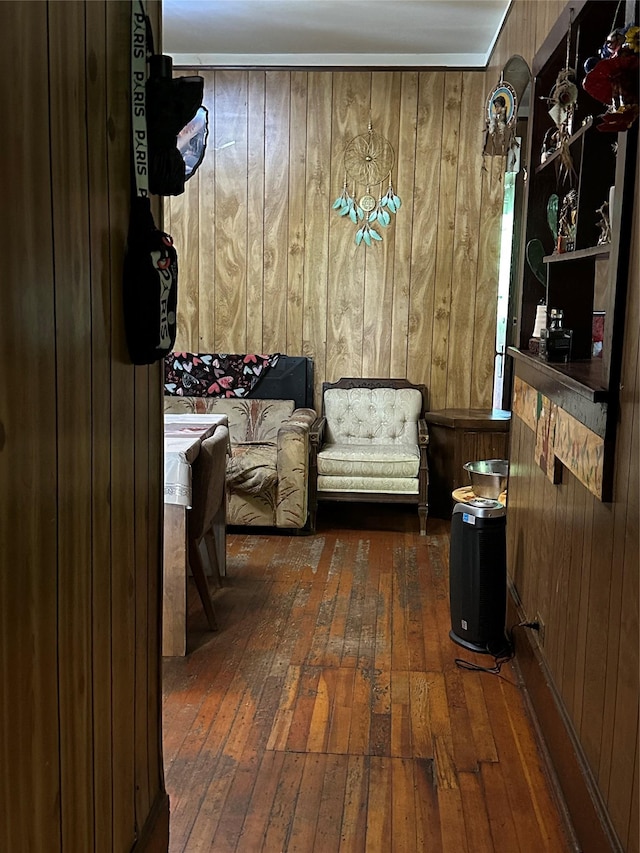 16 Upper Ferndale Rd, Liberty, NY 12754 - sitting room featuring hardwood / wood-style floors and wood walls