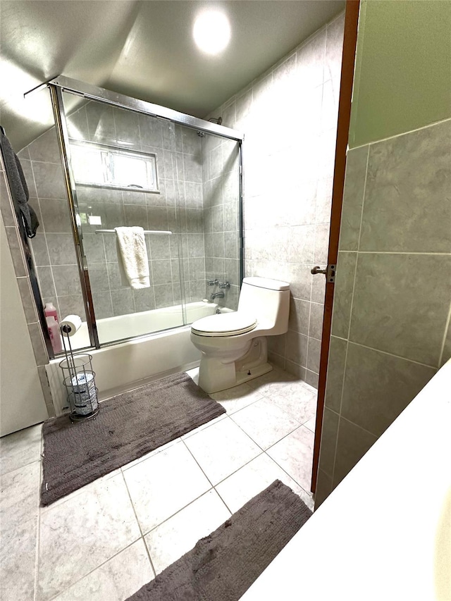 14 Upper Ferndale Rd, Liberty, NY 12754 - full bathroom featuring enclosed tub / shower combo, tile walls, and tile patterned floors