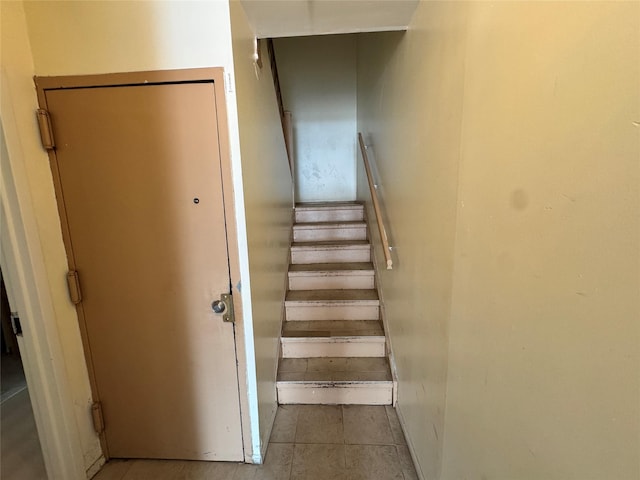 43-53 159th St, Flushing, NY 11358 - staircase featuring tile patterned flooring