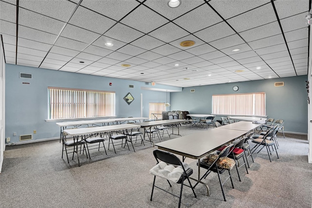 49 Primrose Ln, North Babylon, NY 11703 - dining room with carpet and a paneled ceiling