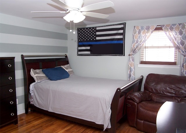 13 Lark Dr, Centereach, NY 11720 - bedroom featuring wood finished floors and ceiling fan
