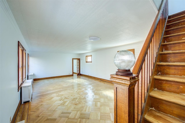 8507 Union Tpke, Glendale, NY 11385 - stairs featuring baseboards and crown molding