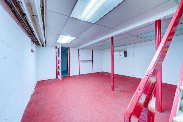 8507 Union Tpke, Glendale, NY 11385 - finished below grade area featuring carpet flooring and a drop ceiling