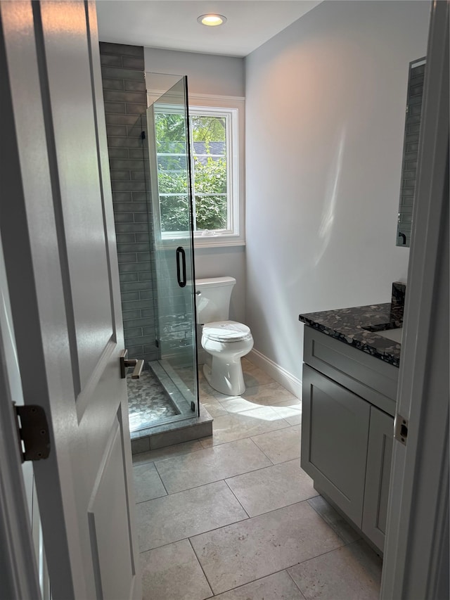 47 Sheridan Ave, Congers, NY 10920 - full bathroom with vanity, a shower stall, and recessed lighting