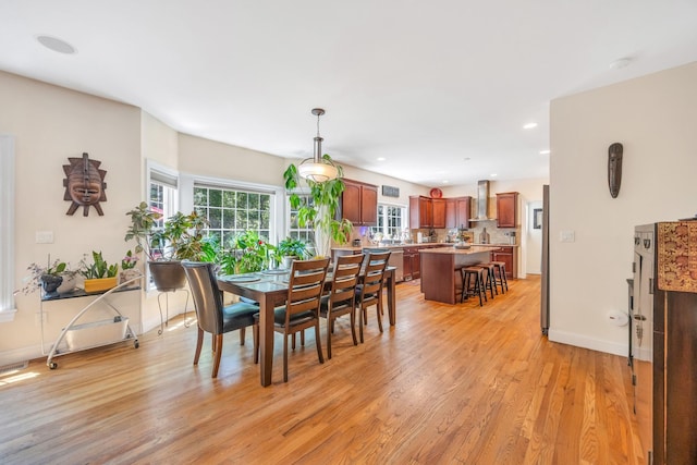 212A Lower Sheep Pasture Rd, East Setauket, NY 11733 - dining space featuring light wood-style flooring, plenty of natural light, and recessed lighting