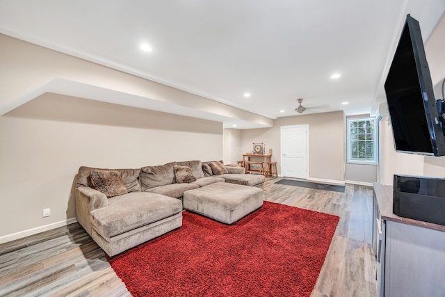 212A Lower Sheep Pasture Rd, East Setauket, NY 11733 - living room featuring light wood-style flooring and recessed lighting