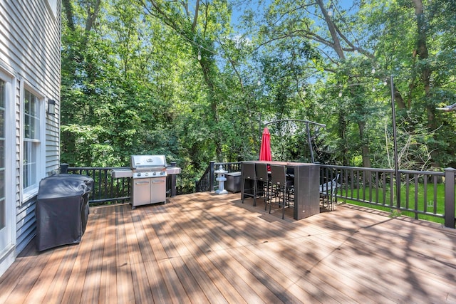 212A Lower Sheep Pasture Rd, East Setauket, NY 11733 - wooden deck featuring grilling area