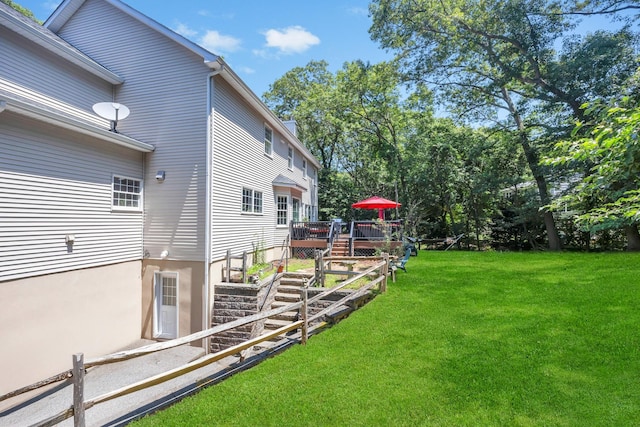 212A Lower Sheep Pasture Rd, East Setauket, NY 11733 - view of grassy yard featuring a deck