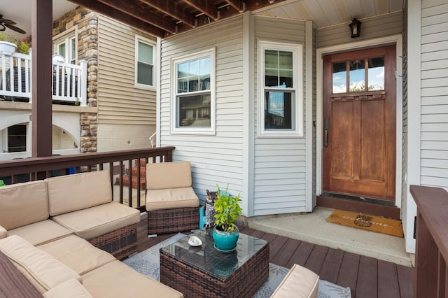 101 Connecticut Ave, Long Beach, NY 11561 - wooden deck featuring an outdoor living space