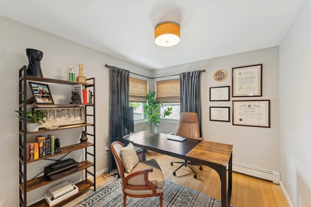 101 Connecticut Ave, Long Beach, NY 11561 - office area featuring baseboard heating and hardwood / wood-style flooring