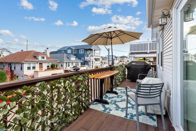 101 Connecticut Ave, Long Beach, NY 11561 - wooden terrace with a residential view and area for grilling