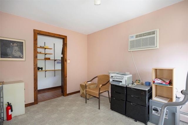 110 Read Rd, Red Hook, NY 12571 - office space with a wall mounted air conditioner, light carpet, and a baseboard radiator