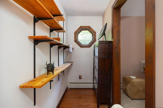 110 Read Rd, Red Hook, NY 12571 - walk in closet featuring baseboard heating and wood finished floors