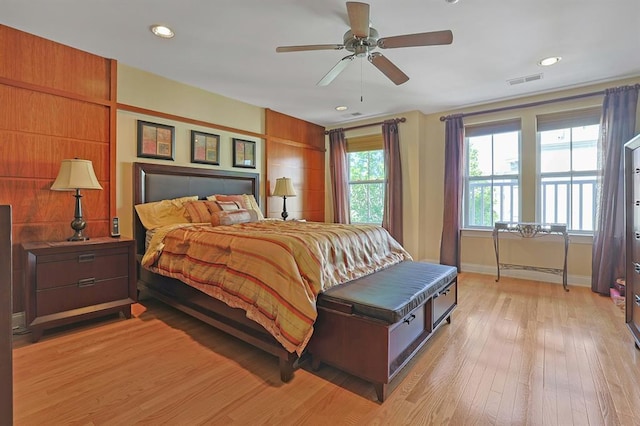 27 Bridge Ln, Haverstraw, NY 10927 - bedroom with light wood-style flooring, recessed lighting, and ceiling fan