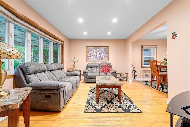91-23 156th Ave, Howard Beach, NY 11414 - living room featuring wood-type flooring and recessed lighting