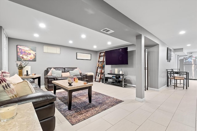 91-23 156th Ave, Howard Beach, NY 11414 - living area with recessed lighting and light tile patterned flooring