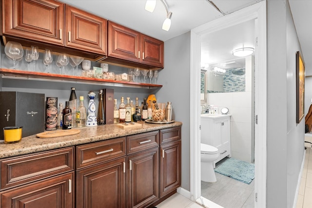 91-23 156th Ave, Howard Beach, NY 11414 - indoor dry bar featuring light tile patterned floors