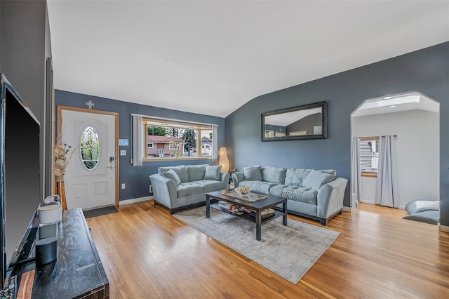 41 W 21st St, Deer Park, NY 11729 - living area featuring light wood-type flooring and lofted ceiling