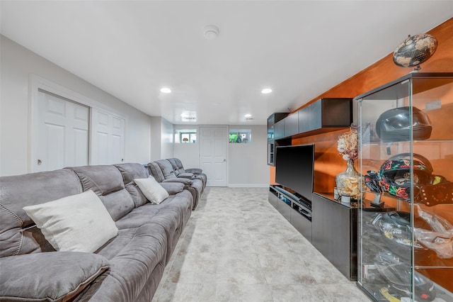 41 W 21st St, Deer Park, NY 11729 - living area featuring recessed lighting and baseboards