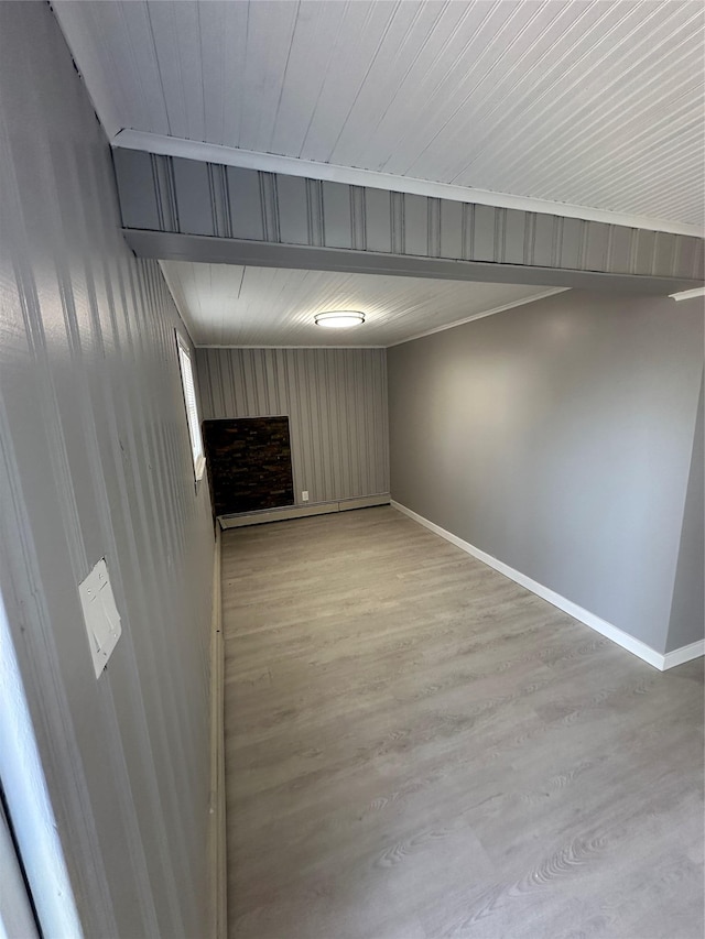 833 Bermuda Rd, West Babylon, NY 11704 - basement with baseboards and light wood finished floors