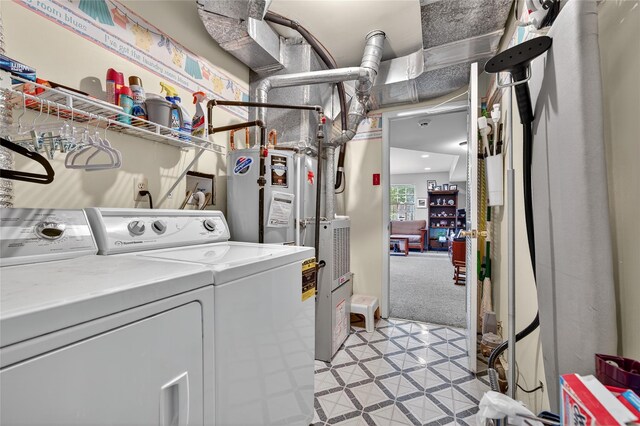 3 Stanford Dr, Highland Mills, NY 10930 - washroom featuring washing machine and clothes dryer and light carpet