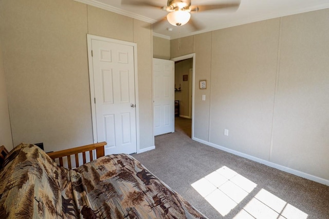 101 W Peenpack Trl, Sparrowbush, NY 12780 - bedroom featuring carpet, ornamental molding, and ceiling fan