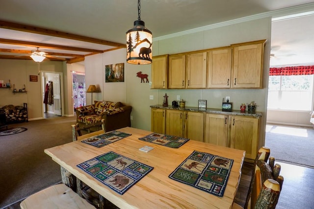 101 W Peenpack Trl, Sparrowbush, NY 12780 - dining room with carpet floors and ceiling fan