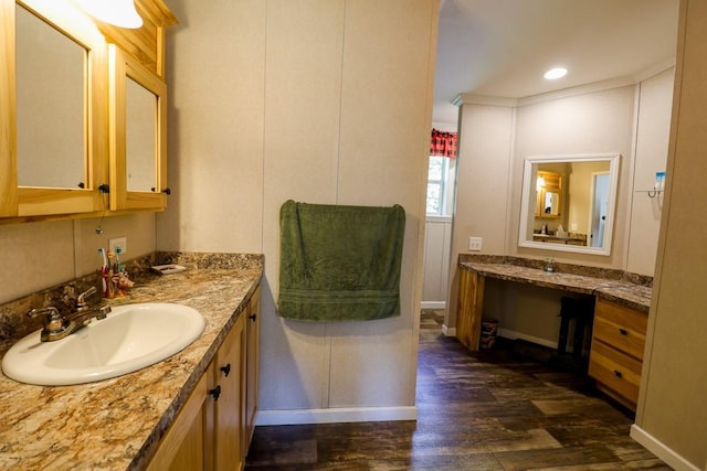 101 W Peenpack Trl, Sparrowbush, NY 12780 - bathroom featuring wood finished floors, two vanities, and crown molding