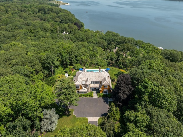 12 N Rd, Laurel Hollow, NY 11771 - view from above of property featuring a heavily wooded area and a large body of water