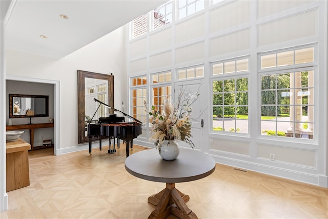 12 N Rd, Laurel Hollow, NY 11771 - foyer entrance featuring healthy amount of natural light and a towering ceiling