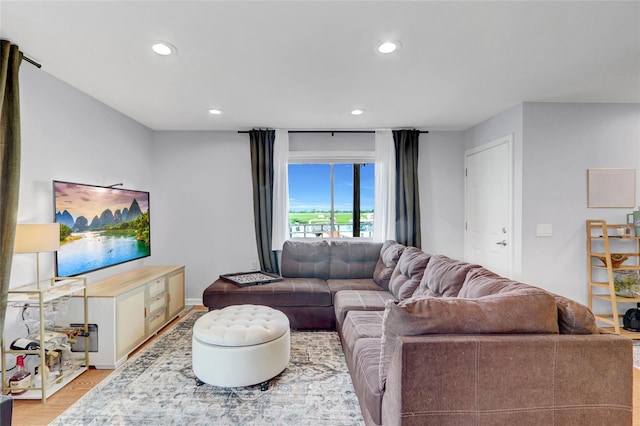 1 Anchorage Way Unit 301, Freeport, NY 11520 - living area featuring wood finished floors and recessed lighting