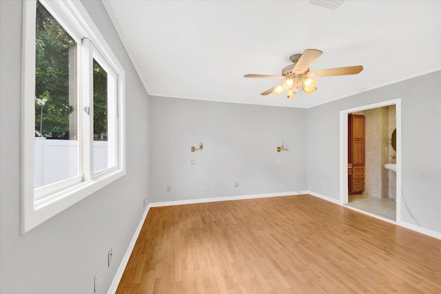 107 Croydon Rd, Yonkers, NY 10710 - empty room with light wood finished floors and a ceiling fan
