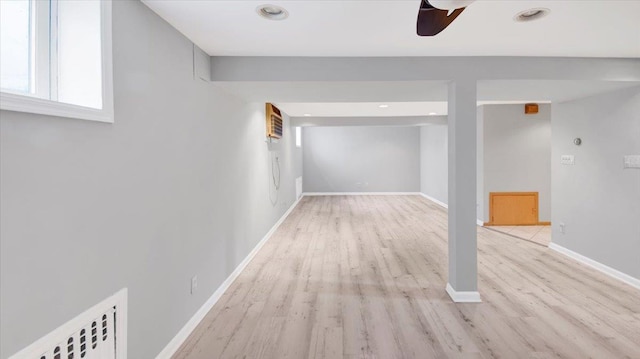 107 Croydon Rd, Yonkers, NY 10710 - below grade area featuring light wood finished floors, ceiling fan, and recessed lighting