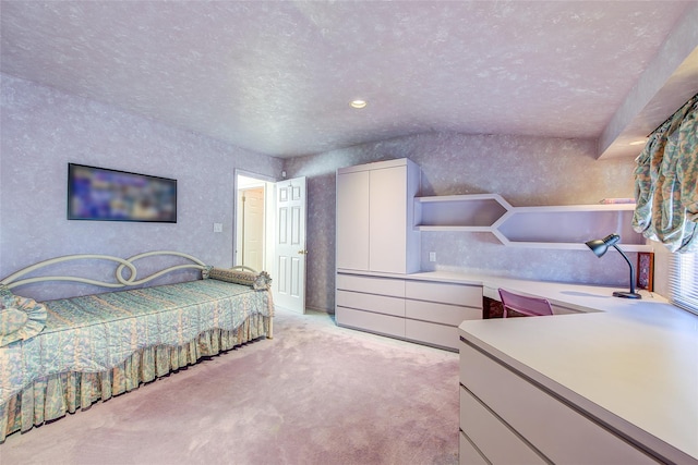 7015 170th St, Fresh Meadows, NY 11365 - bedroom with light colored carpet, a textured wall, a textured ceiling, and recessed lighting