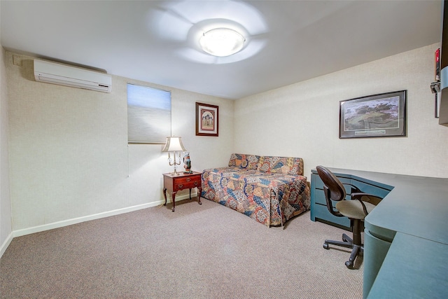 7015 170th St, Fresh Meadows, NY 11365 - bedroom with a wall mounted AC, carpet flooring, and a desk