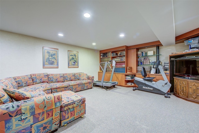 7015 170th St, Fresh Meadows, NY 11365 - living area featuring recessed lighting and carpet floors