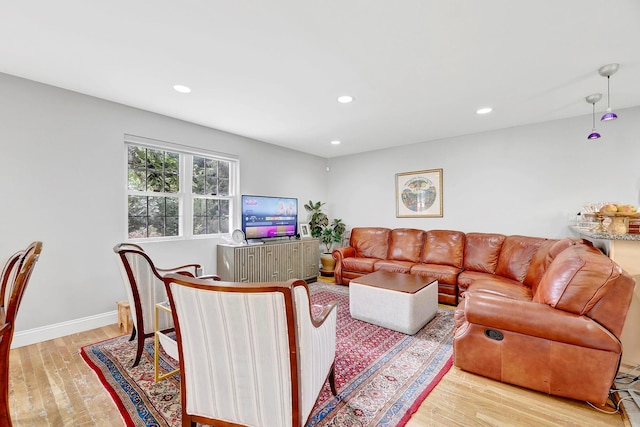 97 Burnham Ave, Roslyn Heights, NY 11577 - living room with wood finished floors and recessed lighting