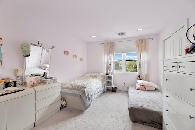 97 Burnham Ave, Roslyn Heights, NY 11577 - bedroom featuring light carpet and recessed lighting