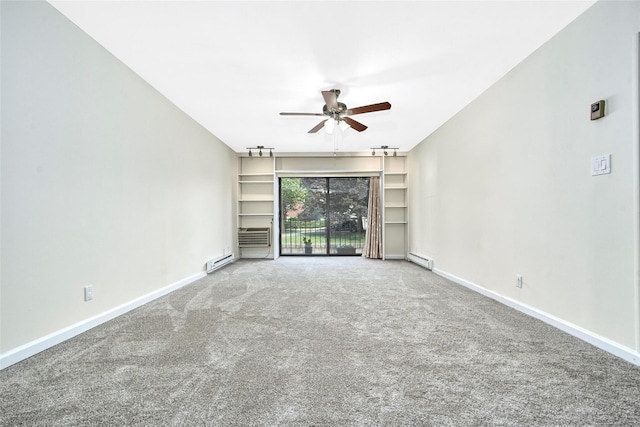 115 Dehaven Dr Unit 214, Yonkers, NY 10703 - spare room featuring a ceiling fan, carpet, a baseboard heating unit, and baseboard heating