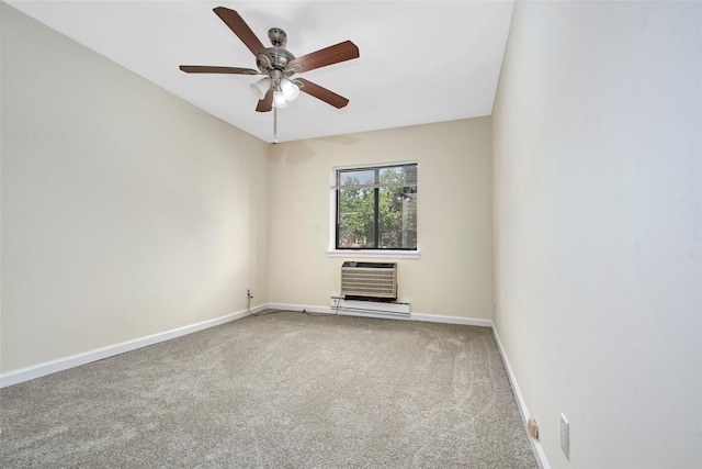 115 Dehaven Dr Unit 214, Yonkers, NY 10703 - empty room featuring carpet flooring, a ceiling fan, and a wall mounted AC