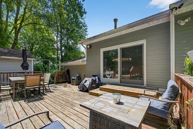 3324 Sycamore Ln, Yorktown Heights, NY 10598 - wooden terrace with outdoor dining space