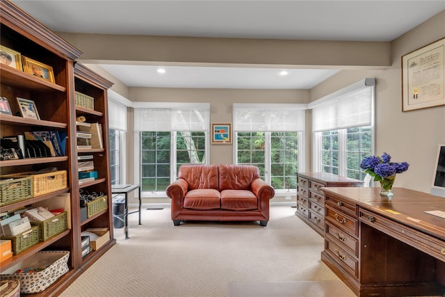 26 Rolling Dr, Brookville, NY 11545 - living area with carpet floors and recessed lighting