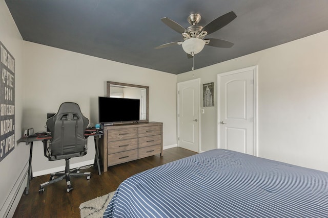 3309 Balsam St, Oceanside, NY 11572 - bedroom featuring dark wood-style flooring and a ceiling fan