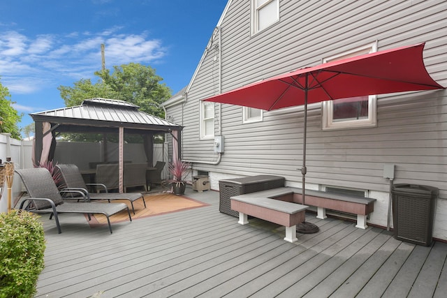 3309 Balsam St, Oceanside, NY 11572 - deck with a gazebo and an outdoor hangout area