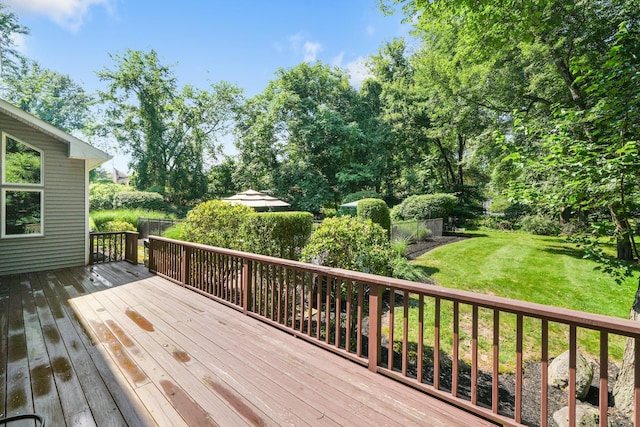 70 Hickory St, Blauvelt, NY 10913 - wooden deck with view of wooded area